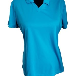 Nike Women's Dri-FIT Short Sleeve Vertical Mesh Polo M - Blue